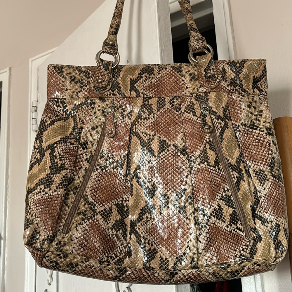 Faux animal skin bag